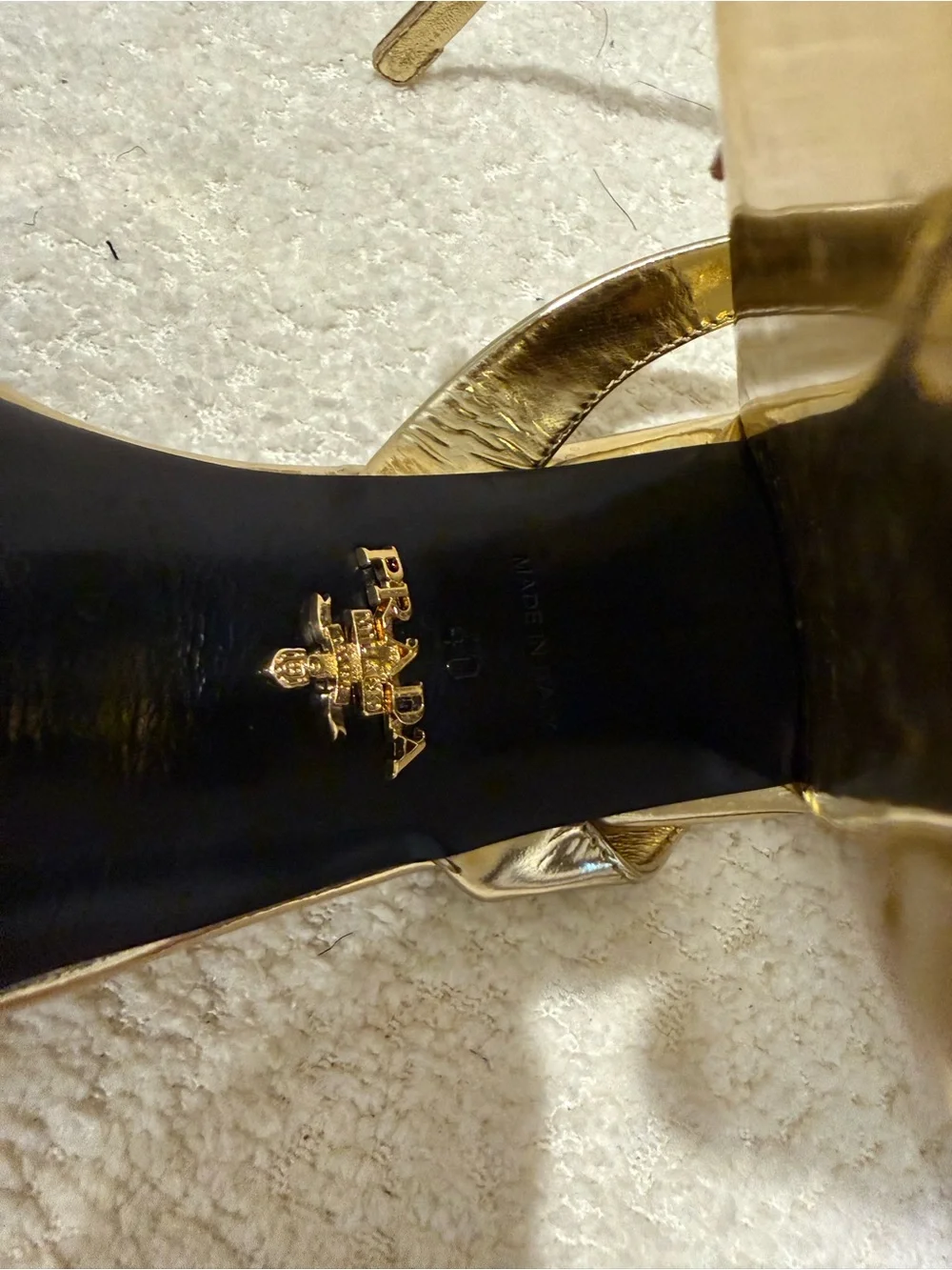 Prada Metallic Gold Platform Sandals - Women